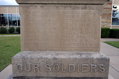 Roscommon Civil War monument detail. Image ©2016 Look Around You Ventures, LLC.